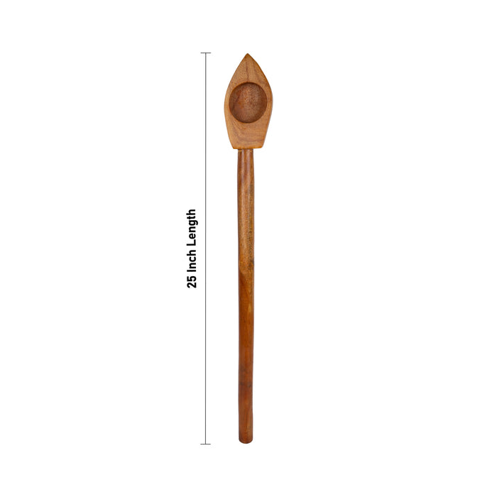 Havan Spoon - 25 Inches | Hawan Spoon/ Teak Wooden Spoon/ Havan Ghee Spoon For Homa Rituals And Ghee Offering - Panchapatra & Uddarani