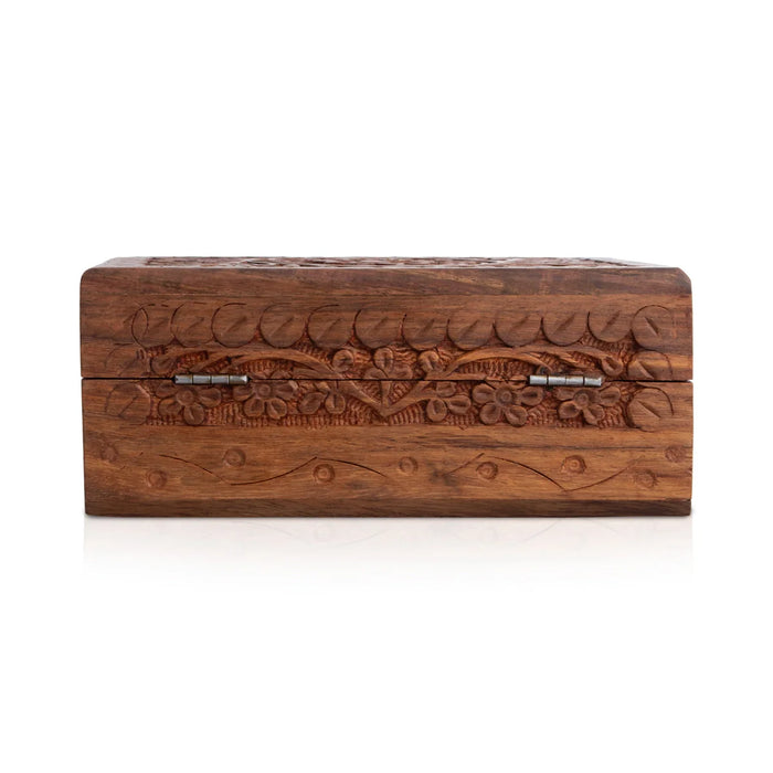 Jewel Box - 2 x 6 x 4 Inches | Storage Box/ Kashmiri Design Wooden Box/ Wooden Container for Women
