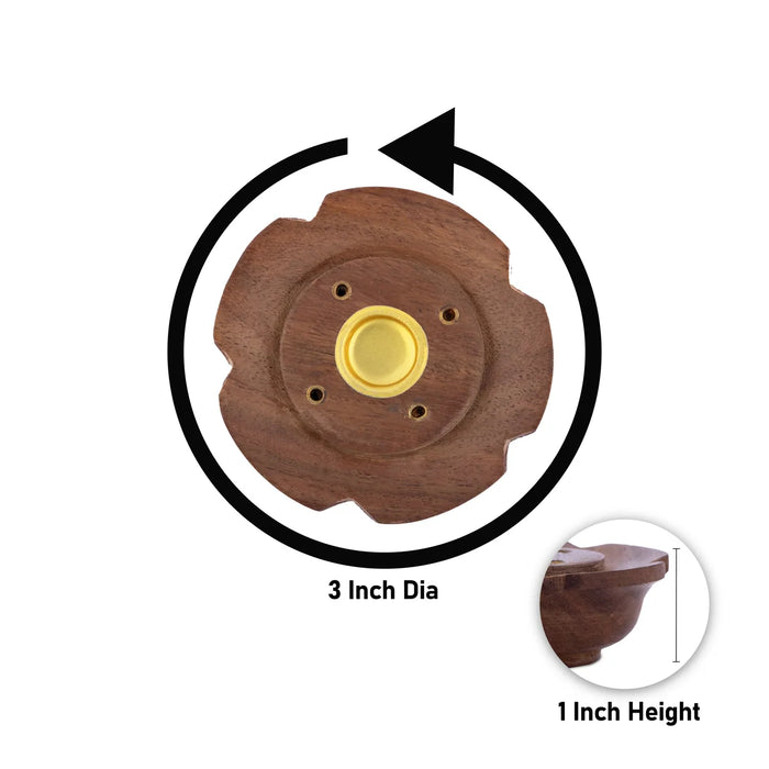 Dhoop Stand - 1 x 3 Inches | Wooden Dhoop Holder/ Agarbatti Stand for Pooja - Agarbathi Stand