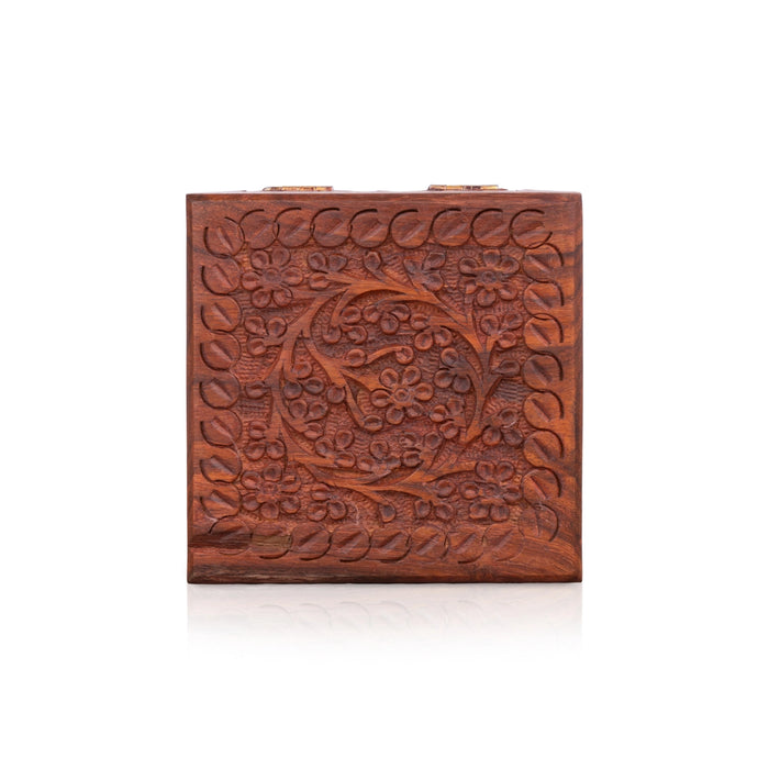 Jewel Box - 2.5 x 4 Inches | Storage Box/ Wooden Box/ Kashmiri Design Jewelry Organizer for Women/ 250 Gms - Handicraft Items