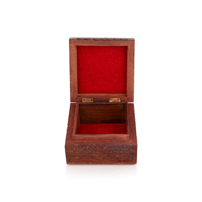 Jewel Box - 2.5 x 4 Inches | Storage Box/ Wooden Box/ Kashmiri Design Jewelry Organizer for Women/ 250 Gms - Handicraft Items
