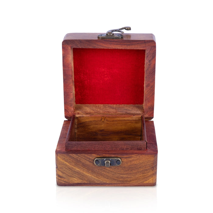 Jewel Box - 2.5 x 4 Inches | Storage Box/ Elephant Inlaid Design Box/ Wooden Container for Women