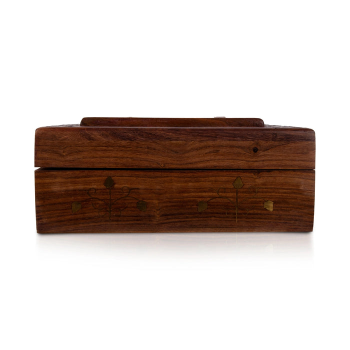 Jewel Box - 3 x 8 Inches | Elephant Inlaid Design Storage Box/ Wooden Box for Women
