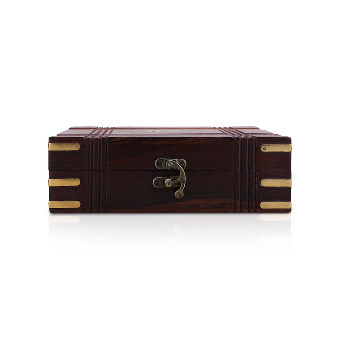 Box Cutter work with lock- 5 x 8 Inches |Wood Elephant Inlaid Design Storage Box/ Jewel Box for Women & Gifting - Handicraft Items