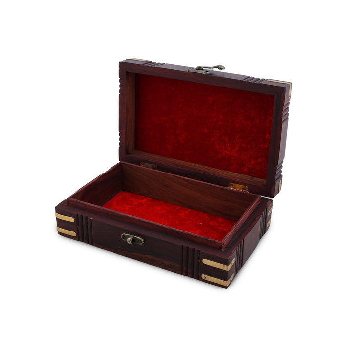 Box Cutter work with lock- 5 x 8 Inches |Wood Elephant Inlaid Design Storage Box/ Jewel Box for Women & Gifting - Handicraft Items