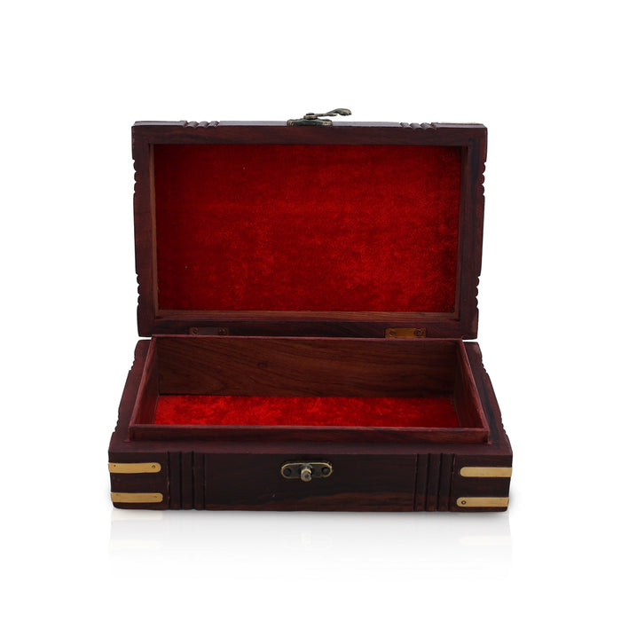 Box Cutter work with lock- 5 x 8 Inches |Wood Elephant Inlaid Design Storage Box/ Jewel Box for Women & Gifting - Handicraft Items