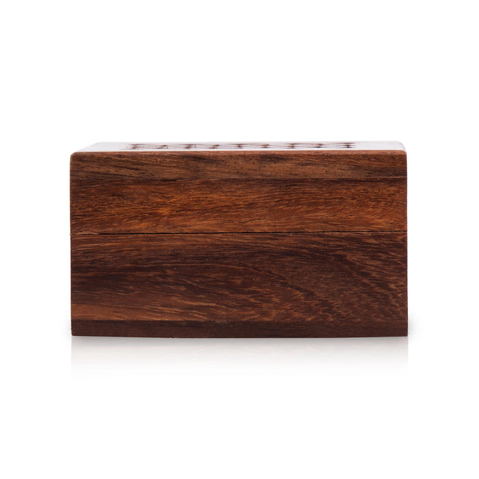 Wooden Box - 3 x 2 inches | Jali Design Storage Box/ Handmade Jewellery Box for Women & Gifting - Handicraft Items