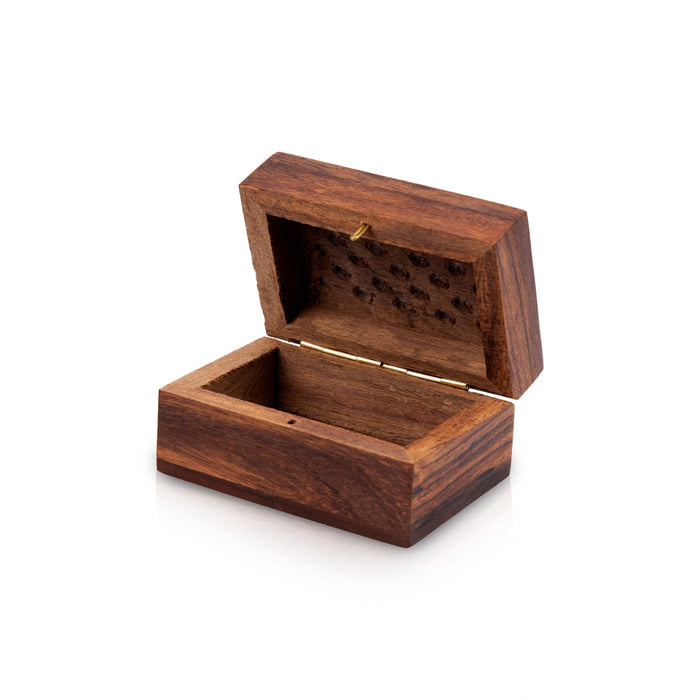 Wooden Box - 3 x 2 inches | Jali Design Storage Box/ Handmade Jewellery Box for Women & Gifting - Handicraft Items