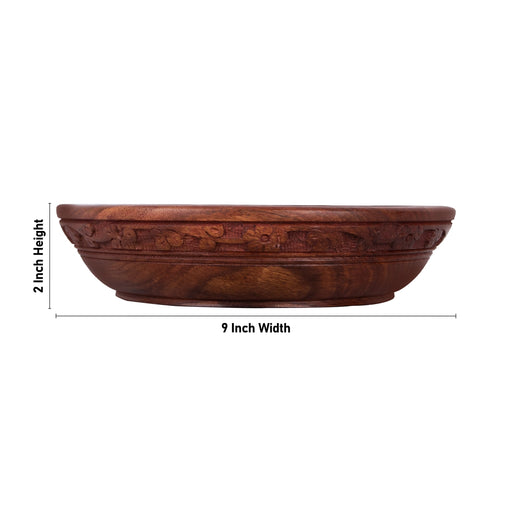 Wooden Bowl - 2 x 9 Inches | Hand Carved Bowl/ Kitchen Cup/ Wooden Cup for Home - Bowls