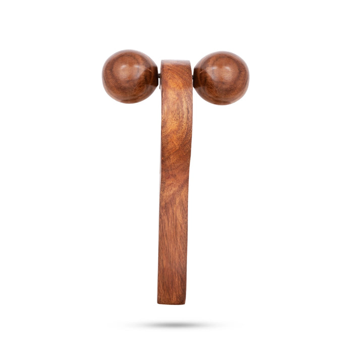 Hand Massager Multi Type With 2 Ball - 8 x 5 Inches | Hand Roller/ Wooden Massager for Pain Relief - Massage Accessories