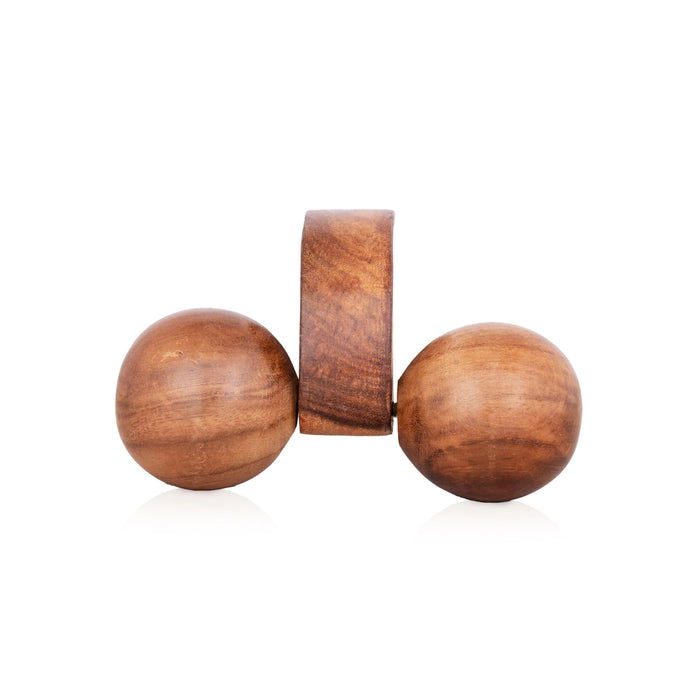 Hand Massager Multi Type With 2 Ball - 8 x 5 Inches | Hand Roller/ Wooden Massager for Pain Relief - Massage Accessories