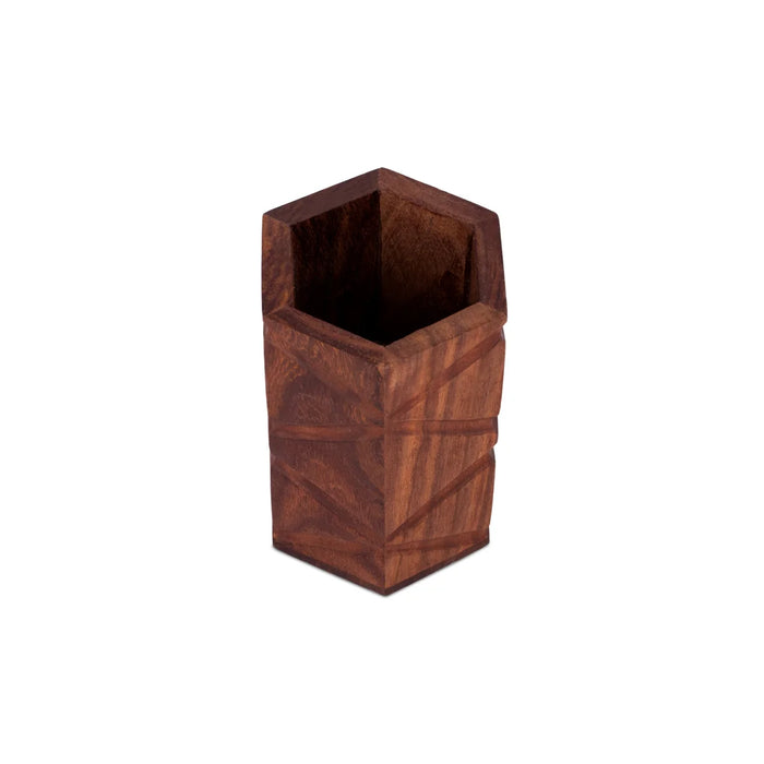 Pen Jar - 4.5 x 3 Inches | Wooden Pen Stand/ Pen Holder - Table Stand Accessories