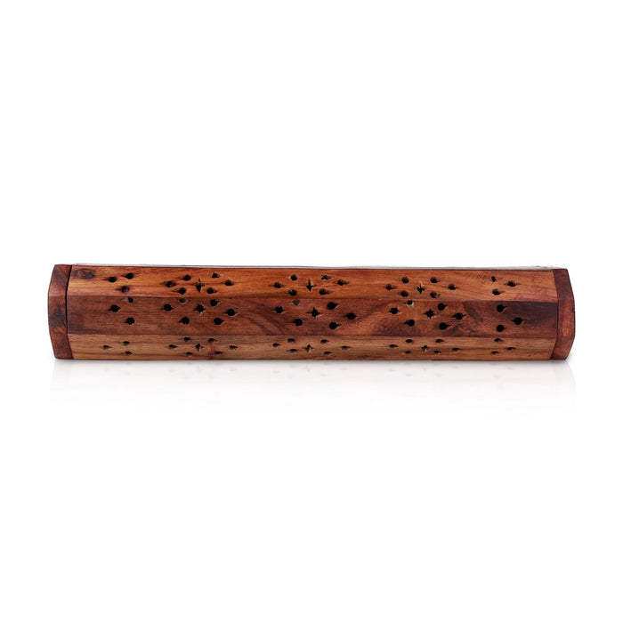 Agarbathi Box - 12 x 2.25 inches | lord ganesha design / wooden Incense box/ Dhoop sticks Holder - Agarbathi Stand