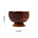 Wooden Bowl With Base - 3 x 4 Inches | Wooden Cup/ Flower Design Engraved Pooja Bowl for Home - Bowls
