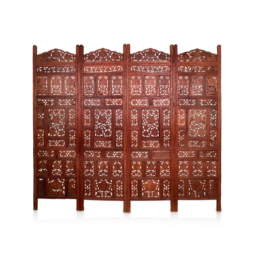 Partition Screen - 72 x 80 Inches | 4 Panel / Wooden Angoori Design/ Decorative Folding Screen for Home Decor - House Hold