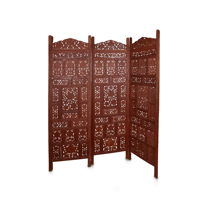 Partition Screen - 72 x 80 Inches | 4 Panel / Wooden Angoori Design/ Decorative Folding Screen for Home Decor - House Hold