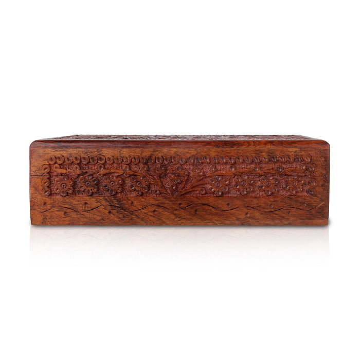Jewel Box -5.75 x 10 inches | Storage Box/ Kashmiri Design Wooden Box/ Wooden Container for Women - Handicraft Items