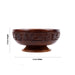 Wooden Bowl With Base - 3 x 6 Inches | Wooden Cup/ Flower Design Engraved Pooja Bowl for Home - Bowls