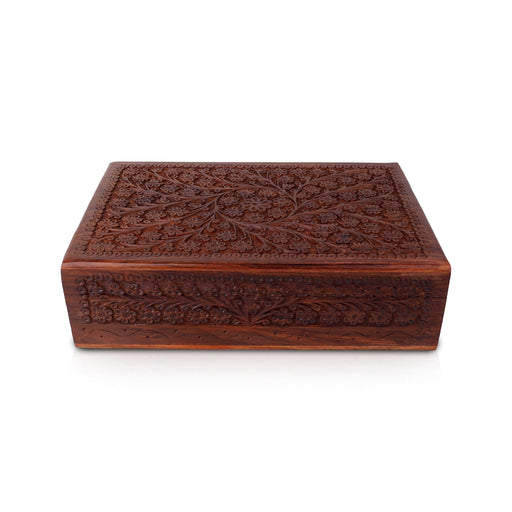 Jewel Box - 8 x 12 inches | Storage Box / Kashmiri Design Wooden Box / Wooden Container for Women - Handicraft Items