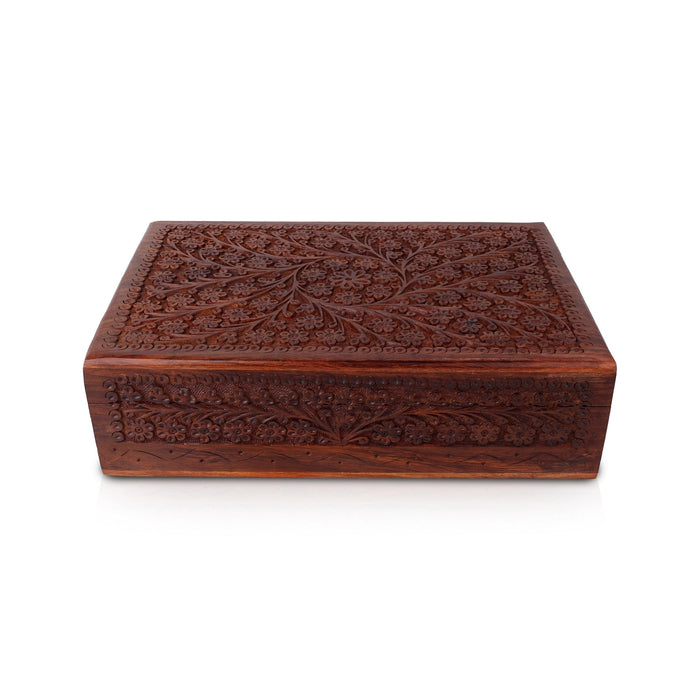 Jewel Box - 8 x 12 inches | Storage Box / Kashmiri Design Wooden Box / Wooden Container for Women - Handicraft Items