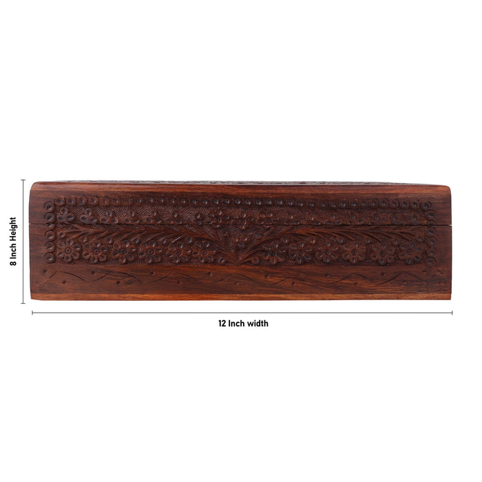 Jewel Box - 8 x 12 inches | Storage Box / Kashmiri Design Wooden Box / Wooden Container for Women - Handicraft Items