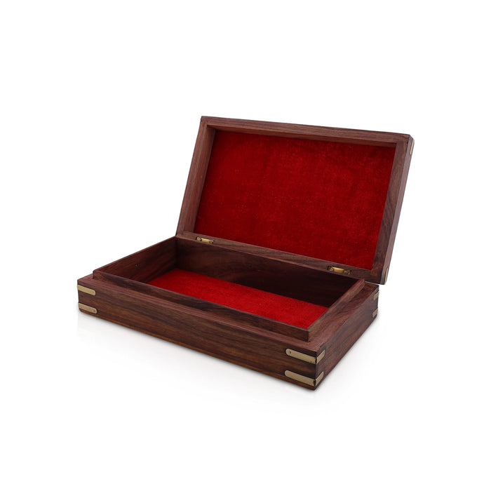 Box with Diamond work - 5 x 8 Inches | Diamond Shape Design Storage Box/ Wooden Jewel Box for Women & Gifting - Handicraft Items
