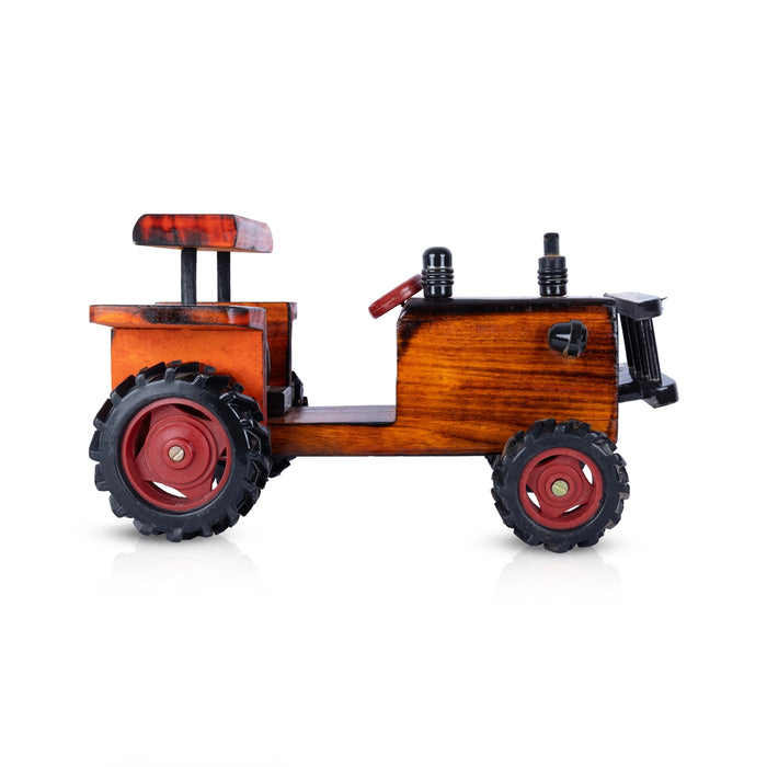 Wooden Tractor - 5 x 11 Inches | Wooden Tractor Toy / Farm Vehicle Toy for Kids & Home Decor