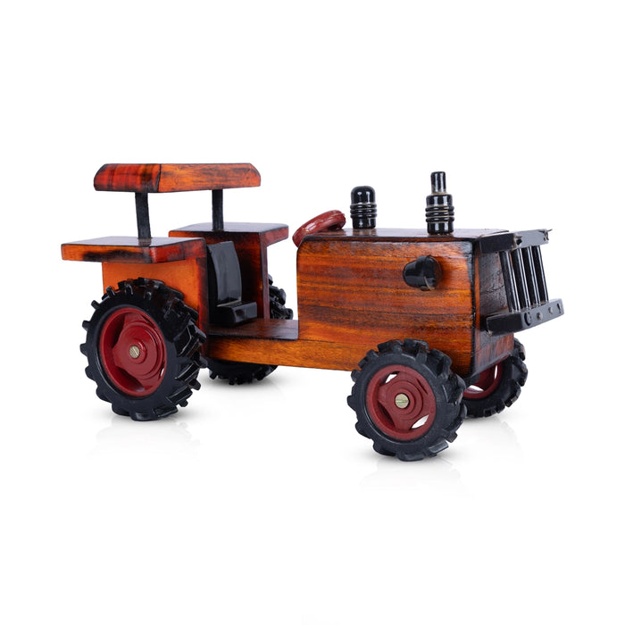 Wooden Tractor - 5 x 11 Inches | Wooden Tractor Toy / Farm Vehicle Toy for Kids & Home Decor