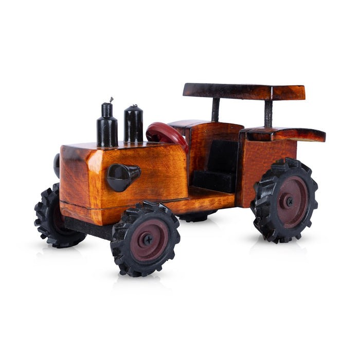 Wooden Toy Tractor - 5 x 7.5 Inches | Wooden Tractor Toy / Push Toy for Kids & Table Decor