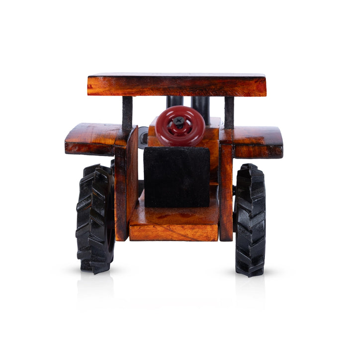Wooden Toy Tractor - 5 x 7.5 Inches | Wooden Tractor Toy / Push Toy for Kids & Table Decor