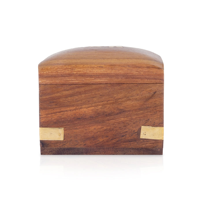 Jewel Box - 2 x 2.5 Inches | Elephant Inlaid Design Storage Box/ Wooden Box for Women