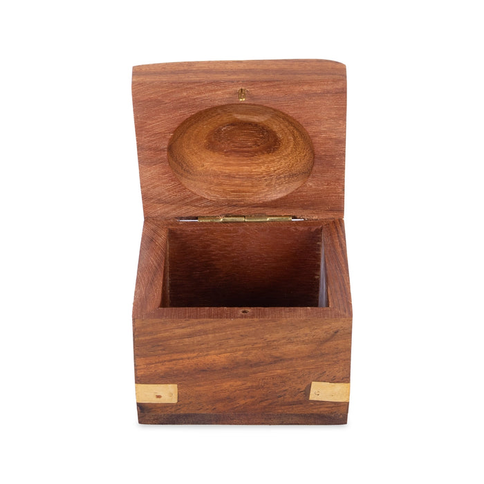 Jewel Box - 2 x 2.5 Inches | Elephant Inlaid Design Storage Box/ Wooden Box for Women