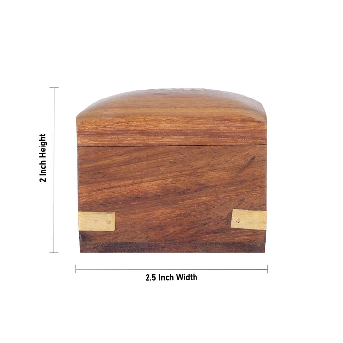 Jewel Box - 2 x 2.5 Inches | Elephant Inlaid Design Storage Box/ Wooden Box for Women