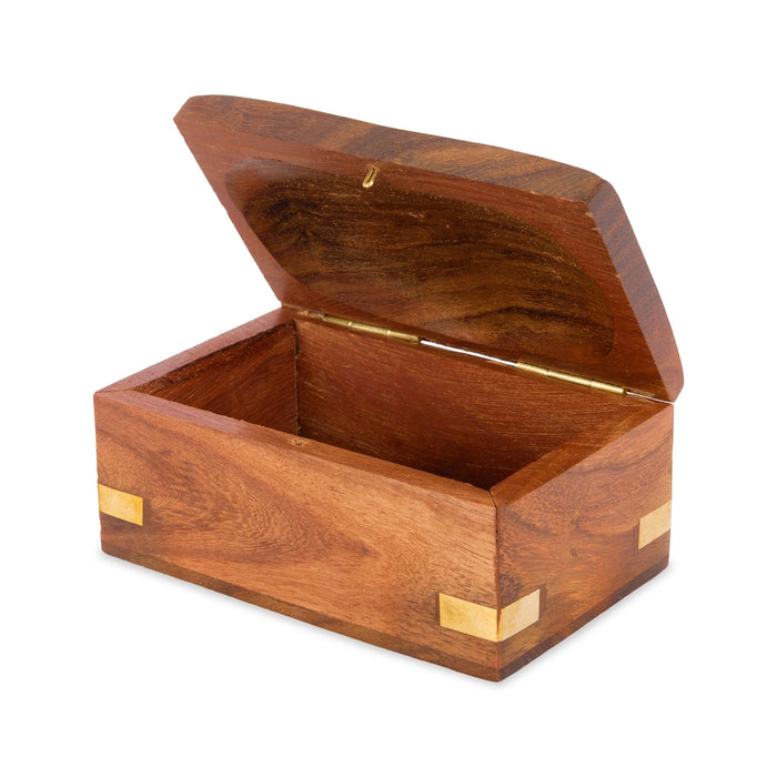 Jewel Box - 2 x 4 Inches | Elephant Inlaid Design Wooden Box/ Storage Box for Ladies & Gifting