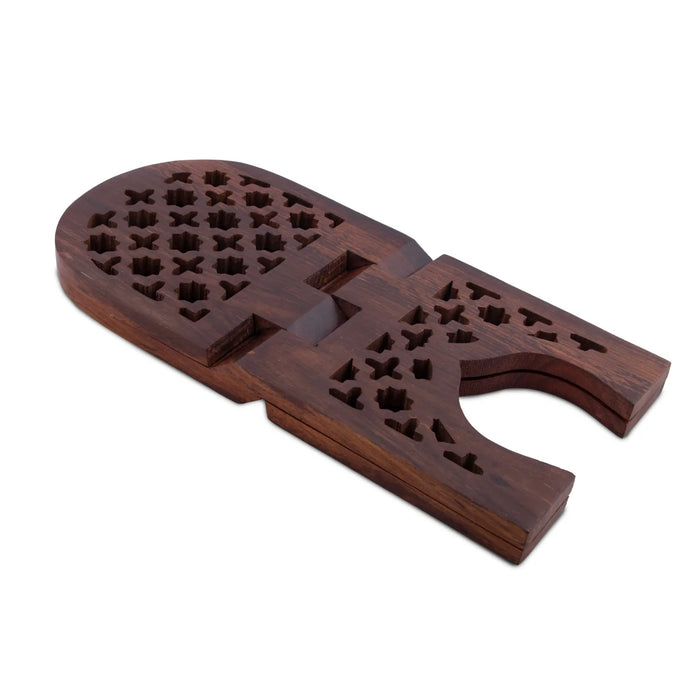 Rehal - 7 x 13 Inches | Wooden Book Stand/ Badroon Jali Design Rehal for Reading Purpose - Book Stand