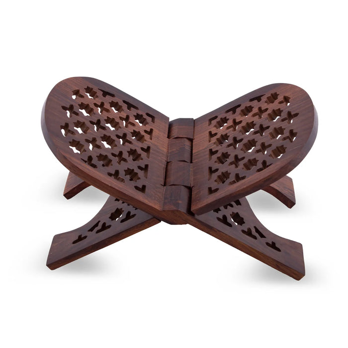 Rehal - 7 x 13 Inches | Wooden Book Stand/ Badroon Jali Design Rehal for Reading Purpose - Book Stand