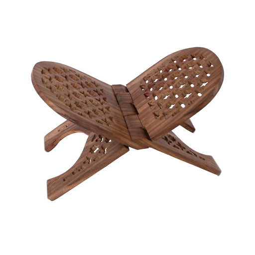 Rehal Full Badroon Jali Work - 11 x 15 Inches | Wooden Book Stand/ Holy Book Stand - Book Stand