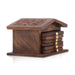 Wooden Coasters Set - 4 x 4 Inches | Hut Shape Wooden Table Coasters/ Carved Wood Coasters for Dining Table - Table Stand Accessories
