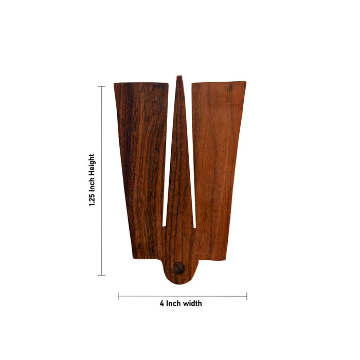 Namam Shape Thiruman Box - 1.25 X 4 Inches | Wooden Box/ Storage Container For Spiritual Storage - Pooja Box & Paduka