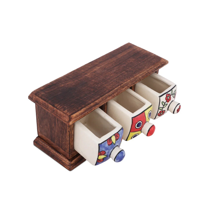 Almirah with 3 Drawer | Mini Wooden Box/ Storage Box for Home - Table Stand Accessories