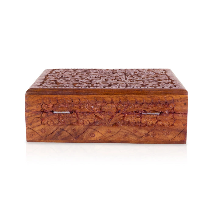 Jewel Box - 2.5 x 7 Inches | Storage Box / Kashmiri Design Wooden Box / Container for Women
