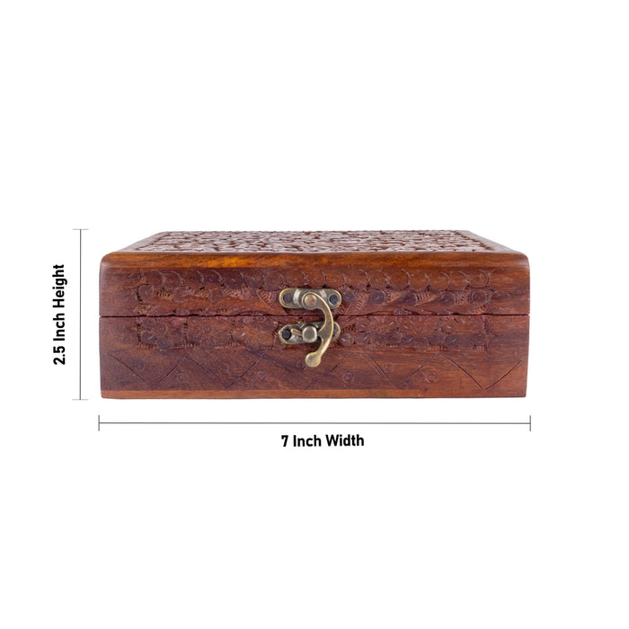 Jewel Box - 2.5 x 7 Inches | Storage Box / Kashmiri Design Wooden Box / Container for Women