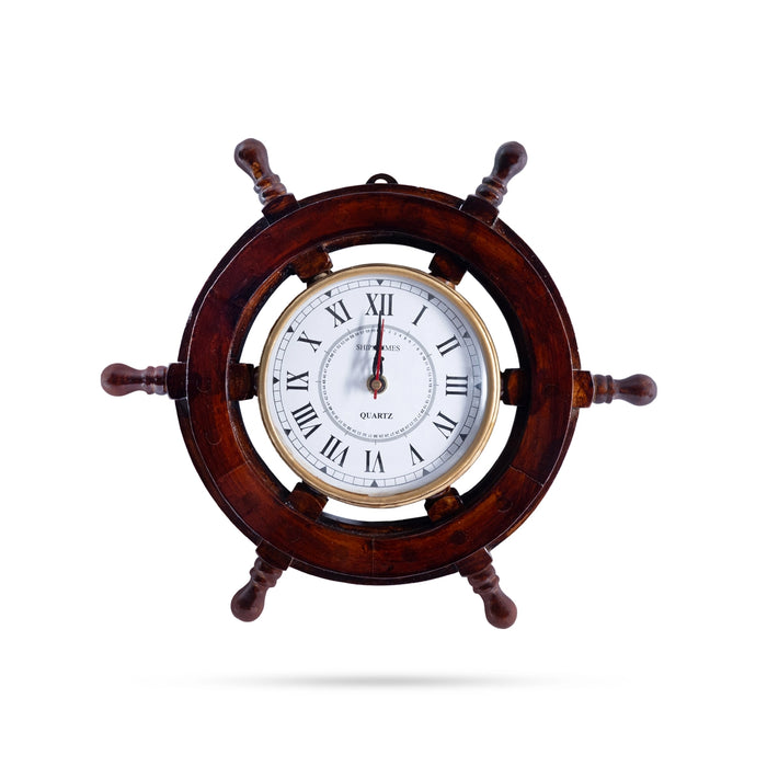 Wall Clock - 16 x 16 Inches | Small / Wooden Clock/ Wheel Design Clock For Home Decor