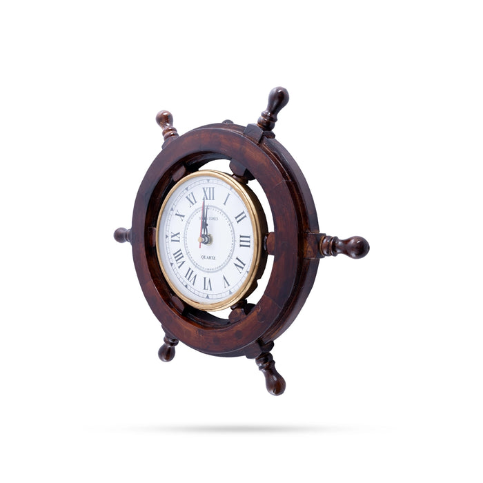 Wall Clock - 16 x 16 Inches | Small / Wooden Clock/ Wheel Design Clock For Home Decor