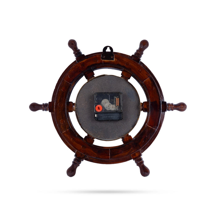 Wall Clock - 16 x 16 Inches | Small / Wooden Clock/ Wheel Design Clock For Home Decor