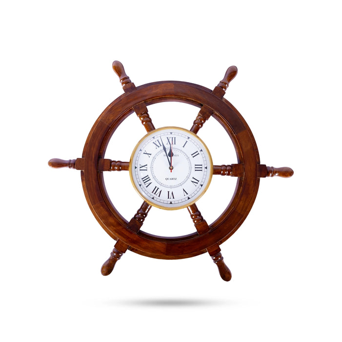 Wheel Design Clock - 16 x 16 Inches | Big / Wooden Clock/ Analog Clock For Wall Decor
