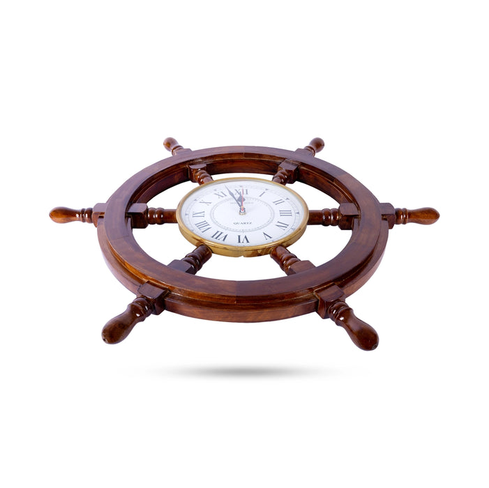 Wheel Design Clock - 16 x 16 Inches | Big / Wooden Clock/ Analog Clock For Wall Decor
