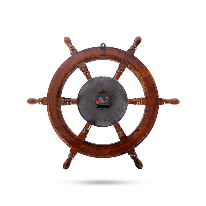 Wheel Design Clock - 16 x 16 Inches | Big / Wooden Clock/ Analog Clock For Wall Decor