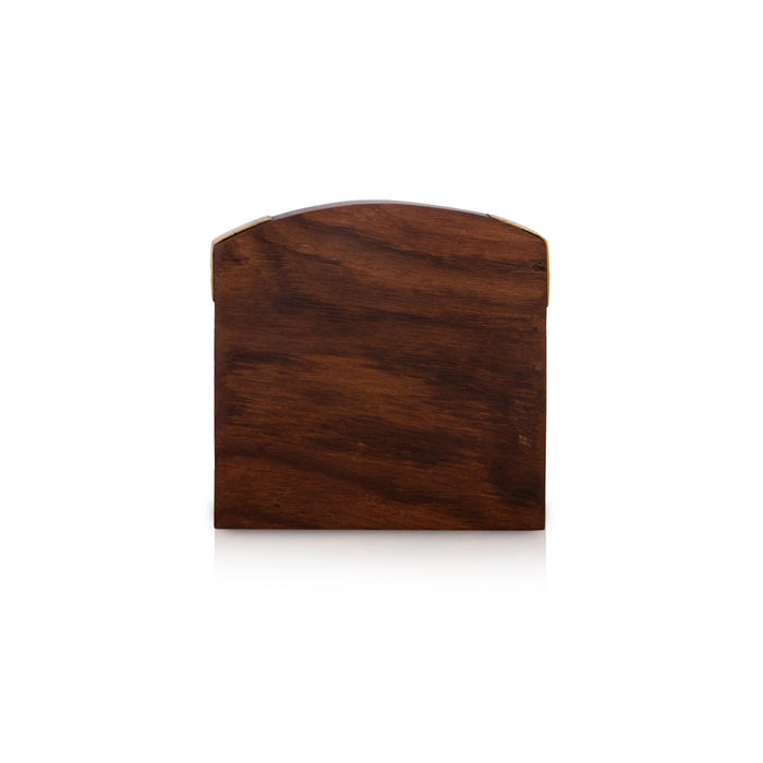 Wooden Coasters Set - 3 x 3.5 Inches | Rectangle Shape Wooden Table Coasters/ Elephant Inlaid Design Coasters for Home - Table Stand Accessories