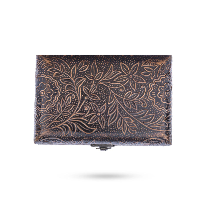 Jewel Box - 4 x 6 Inches | Half Round Shape Storage Box/ Flower Design Wooden Box for Women
